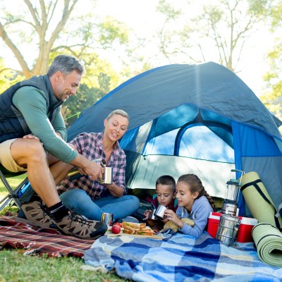 Family campground scene
