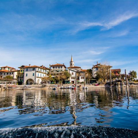 a harbor with a boat in the water